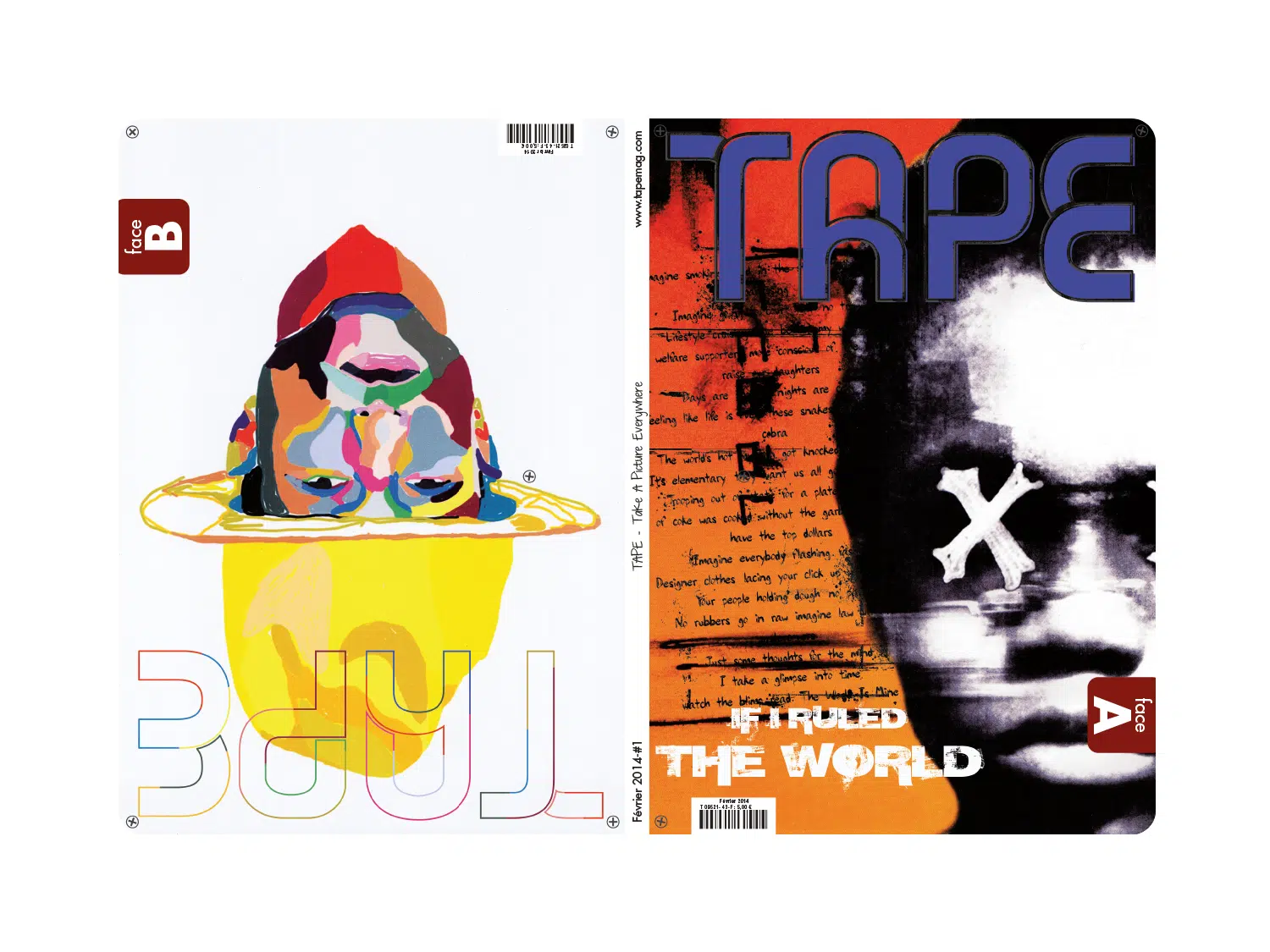 Directrice Artistique et UX/UI designer à Paris - Portfolio - Direction artistique et design des doubles couvertures du magazine TAPE (Face A / Face B)